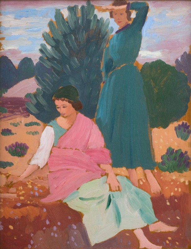 <span class="artist"><strong>Augustus John</strong></span>, <span class="title"><em>Two Women in a Mediterranean Landscape</em>, 1913 c.</span>