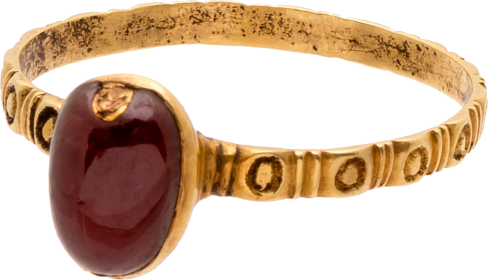 Ring with Garnet Cabochon
