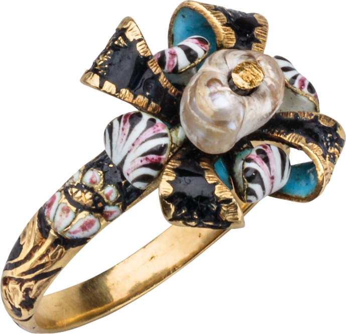 Love Ring with Bow and Flowers