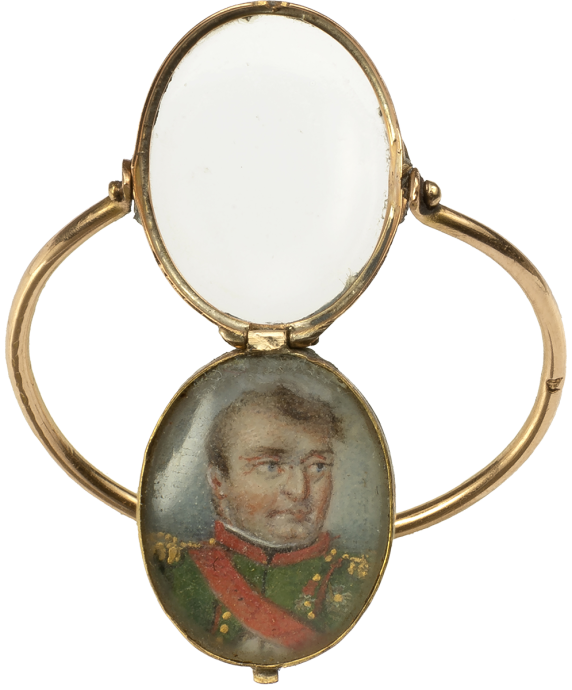 Swivel Ring with Portrait of Napoleon in a Crystal Locket