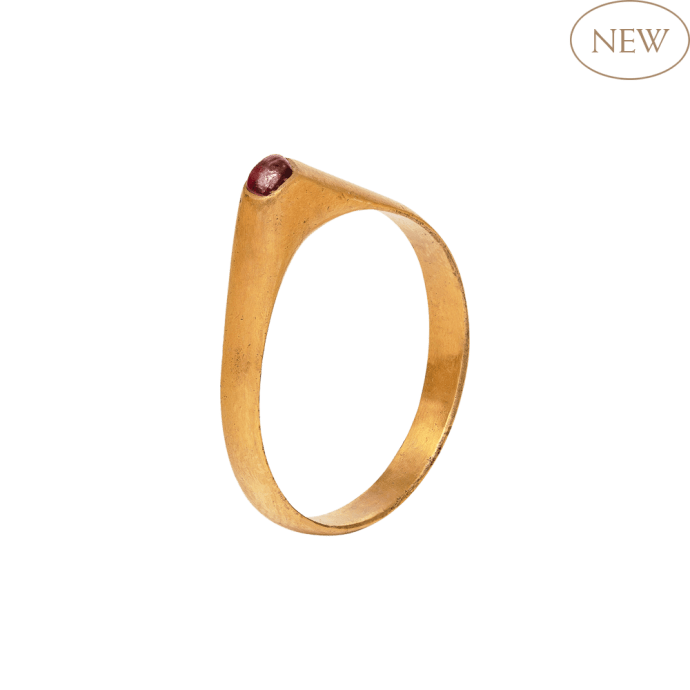 Stirrup Ring with Garnet