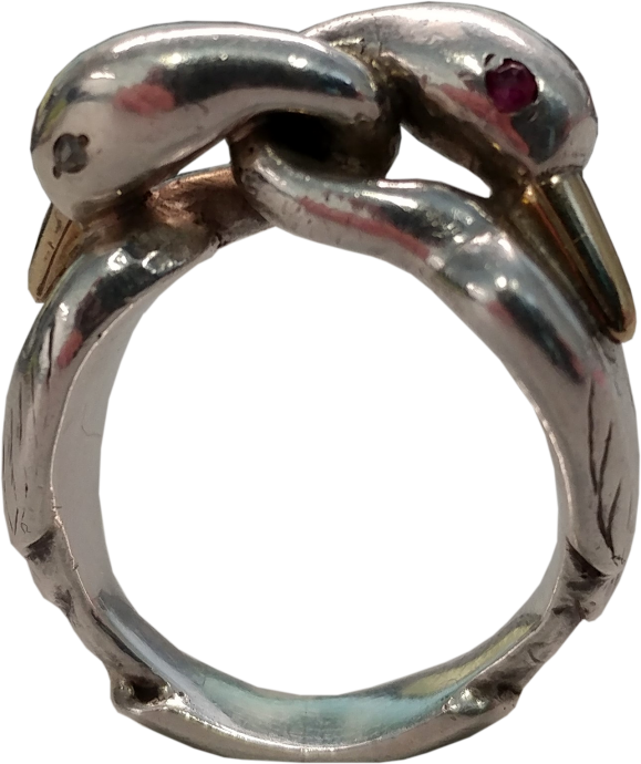 Mosheh Oved Ring with Two Swans Embracing