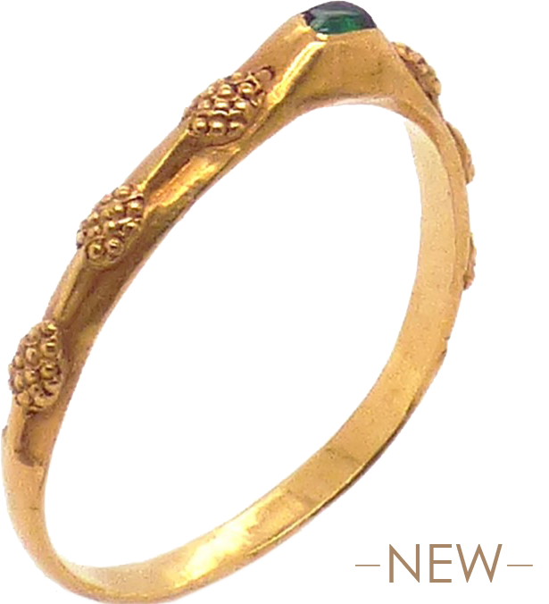 Stirrup Ring with Emerald