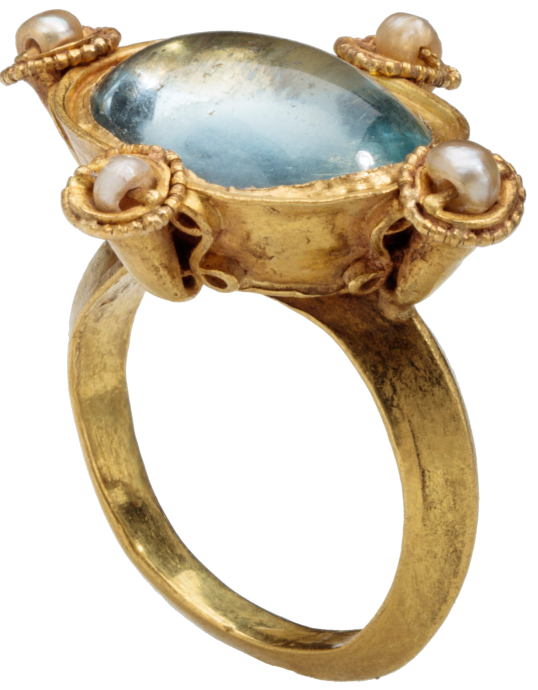 Byzantine Glass and Pearl Ring