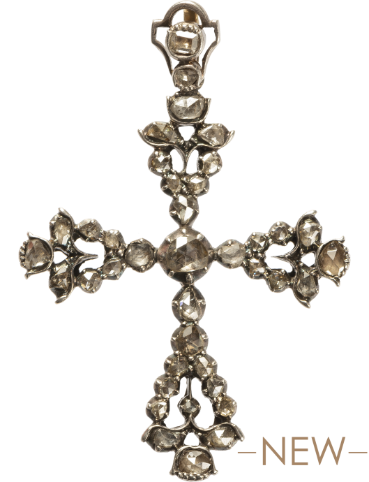 Cross pendant with rock crystals