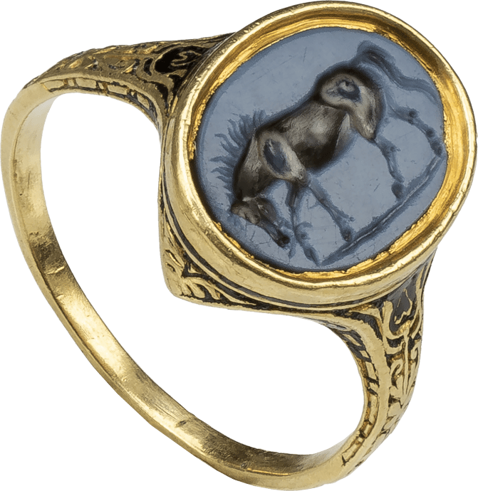 Renaissance ring with Roman horse intaglio