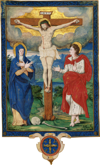 Anonymous Artist, Crucifixion with Mary and John, from a Missal