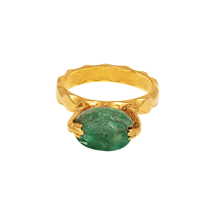 Emerald ring with dolphins