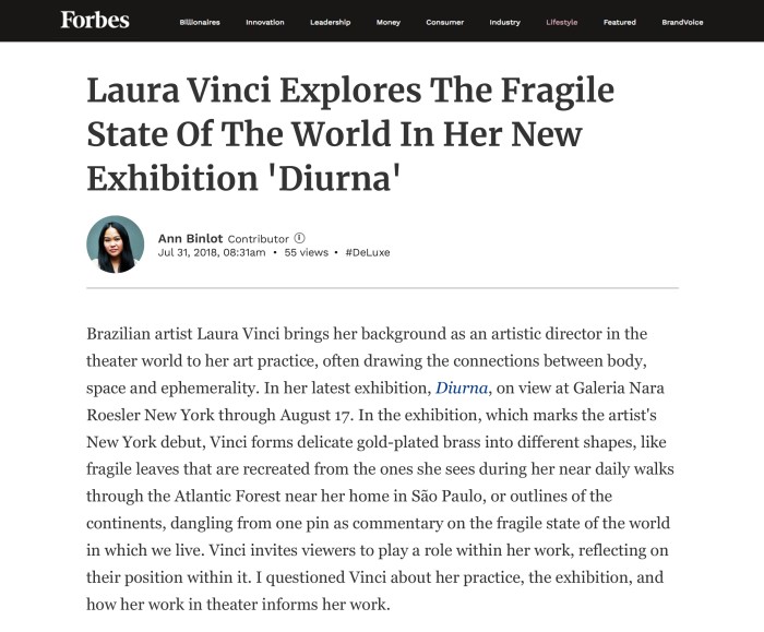 laura vinci explores the fragile state of the world in her new exhibition 'diurna'