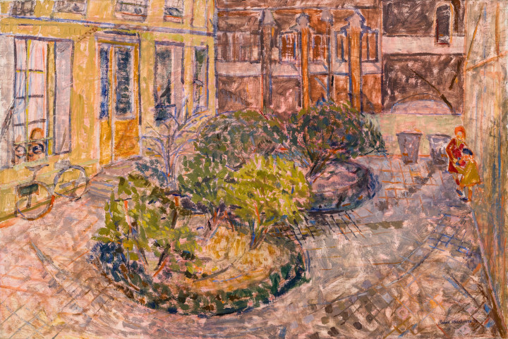 Tobie Steinhouse La cour, Villa St. Jacques, 1955 Oil on canvas 21 1/4 x 31 7/8 in 54 x 81 cm