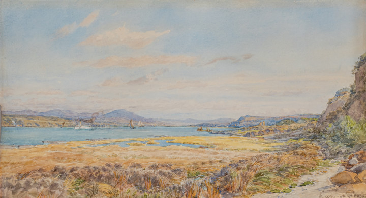 Charles Jones Way Looking Down the St. Lawrence River from Levis, 1899 (circa) Watercolour 11 x 20 1/4 in 27.9 x 51.4 cm