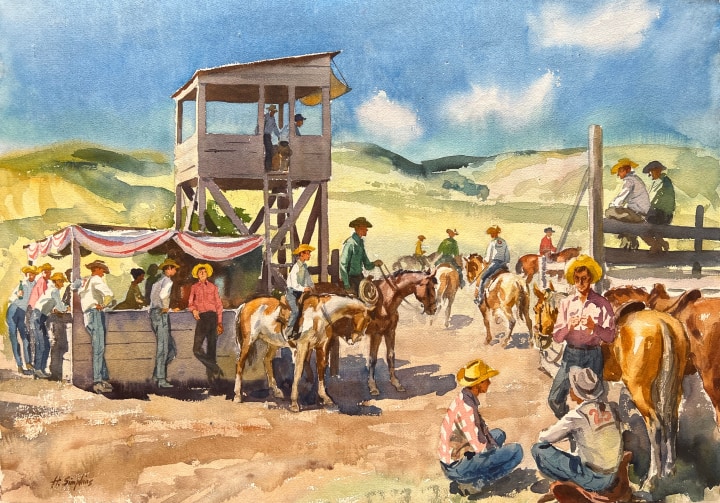 Henry J. Simpkins Ten Sleep, Wyoming Watercolour 21 x 29 5/8 in 53.2 x 75.3 cm