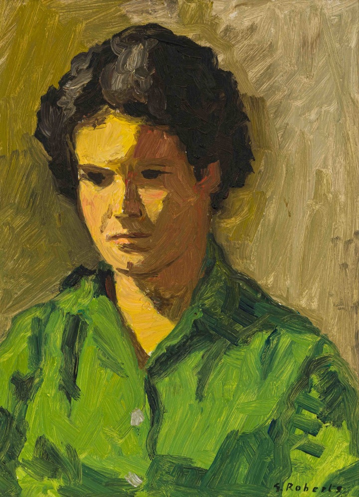 Goodridge Roberts Portrait of Joan Roberts, the Artist’s Wife Oil on board 16 x 12 in 40.6 x 30.5 cm