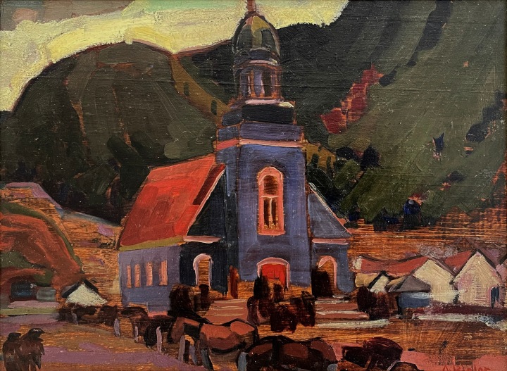 André Biéler The Blue Church, 1930 Oil on panel 9 5/8 x 13 in 24.5 x 33 cm