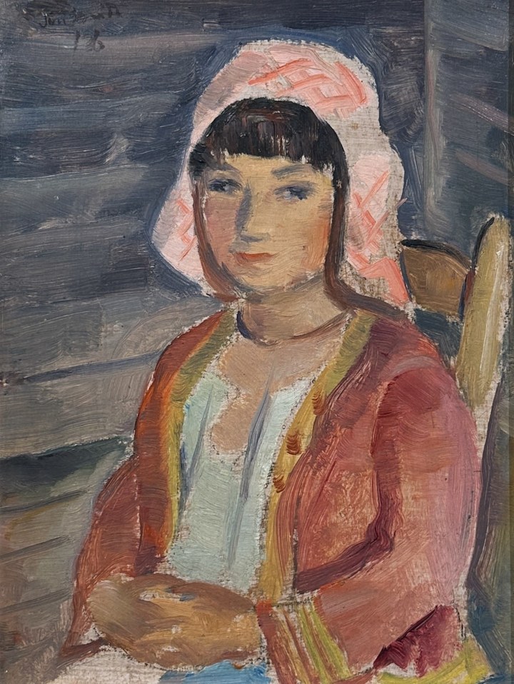 Jori Smith Young Girl , 1936 Oil on board 9 1/2 x 7 1/2 in 24.1 x 19.1 cm