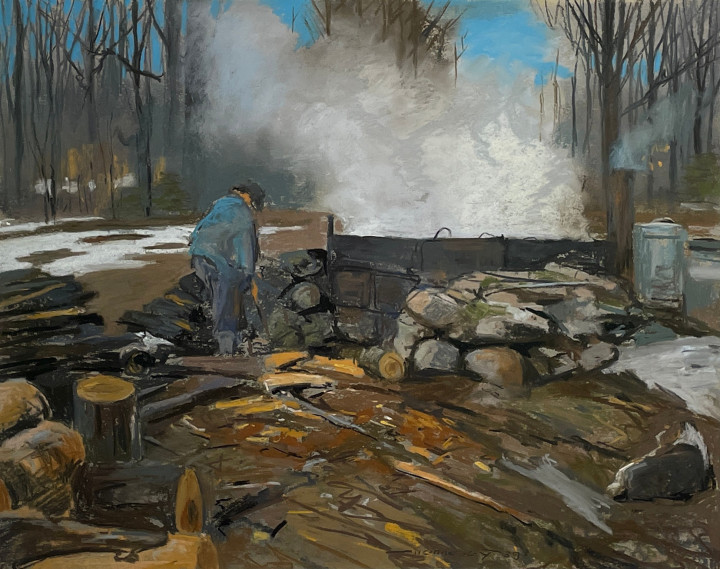 Frank Hennessey Maple Sugar Making, 1939 Pastel 16 x 20 inches 40.6 x 50.8 cms