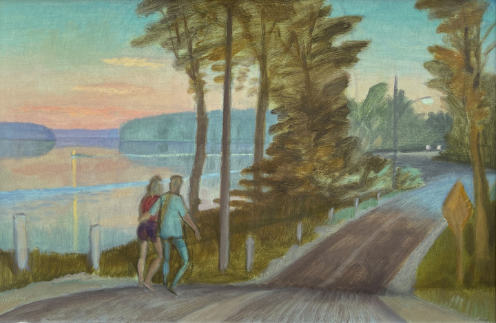 Philip Surrey Boulevard Gouin, 1966 (circa) Oil on hardboard 12 x 18 in 30.5 x 45.7 cm