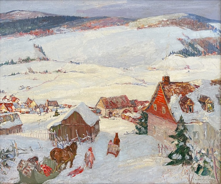 Frederick W. Hutchison Horse Sleigh, Charlevoix Oil on canvas 30 1/4 x 36 1/4 in 77 x 92 cm