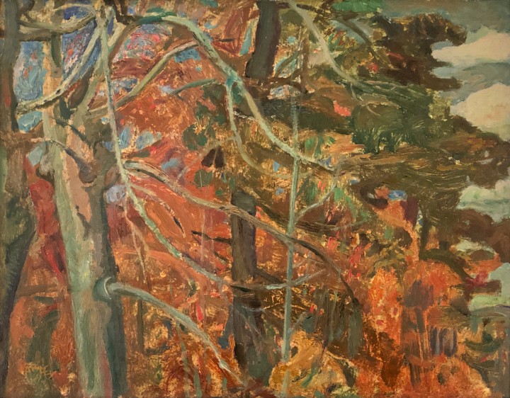 Frederick H. Varley Red October, 1950 Oil on board 11 3/4 x 15 in 29.8 x 38.1 cm