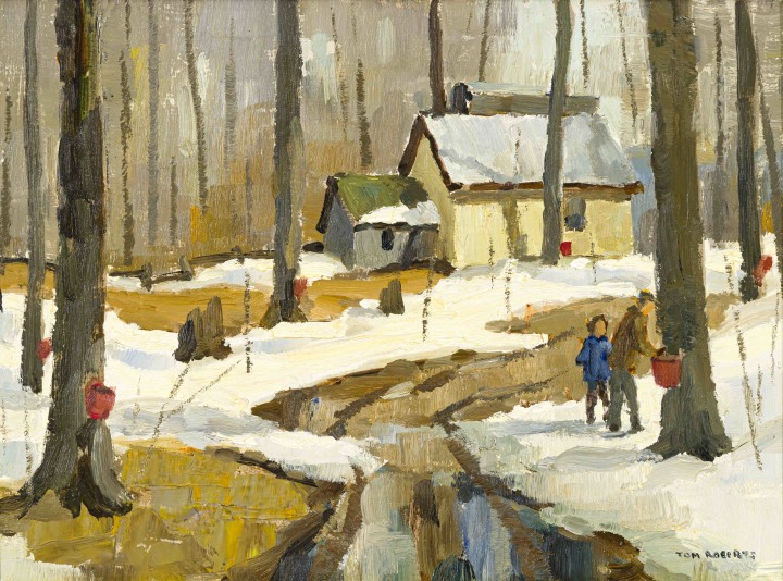 Thomas Keith Roberts The Maple Bush, York County (Dufferin St), 1966 (March) Oil on canvas board 12 x 15 7/8 in 30.5 x 40.3 cm