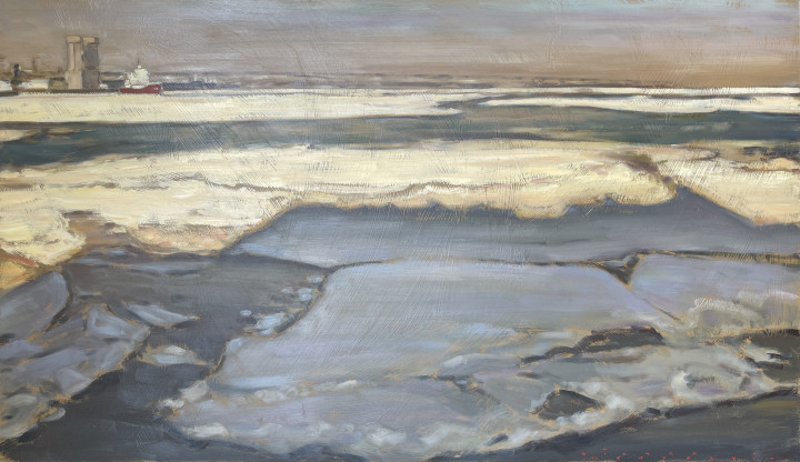 Richard Montpetit L'ombre du traversier, 2006 Oil on panel 36 x 60 in 91.4 x 152.4 cm