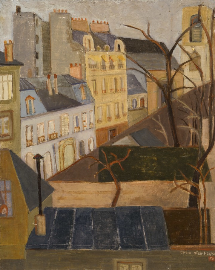 Tobie Steinhouse Rue de l'Observatoire, 1950 Oil on masonite 16 1/2 x 13 1/4 in 42 x 33.5 cm
