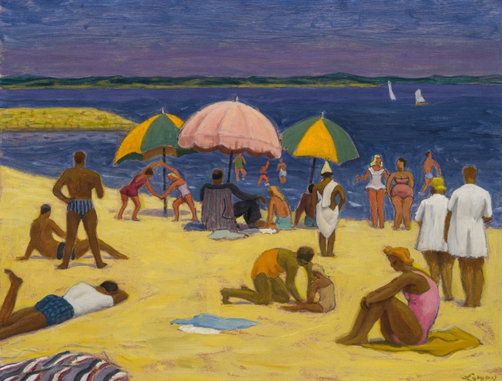 John Lyman Beach Scene - La Grande Plage, 1956 (circa) Oil on board 20 x 26 in 50.8 x 66 cm