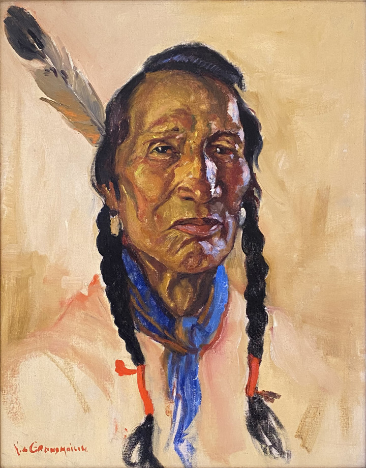 Nicholas de Grandmaison Indian Chief , 1942 (circa) Oil on canvas board 19 x 14 3/4 in 48.3 x 37.5 cm