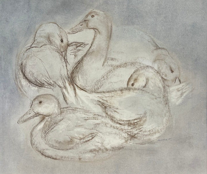 Louis Muhlstock Study of Ducks, 1965 Pastel on paper 19 1/2 x 22 1/2 in 49.5 x 57.1 cm