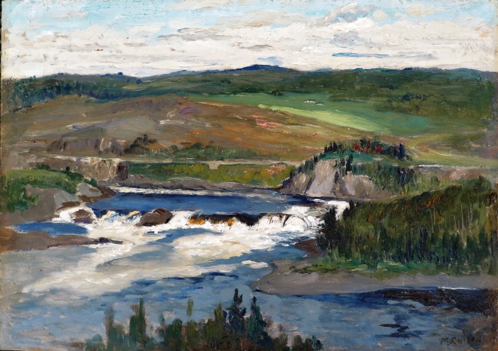 Maurice Cullen Chicoutimi Falls, 1920 (circa) Oil on panel 12 x 16 in 30.5 x 40.6 cm