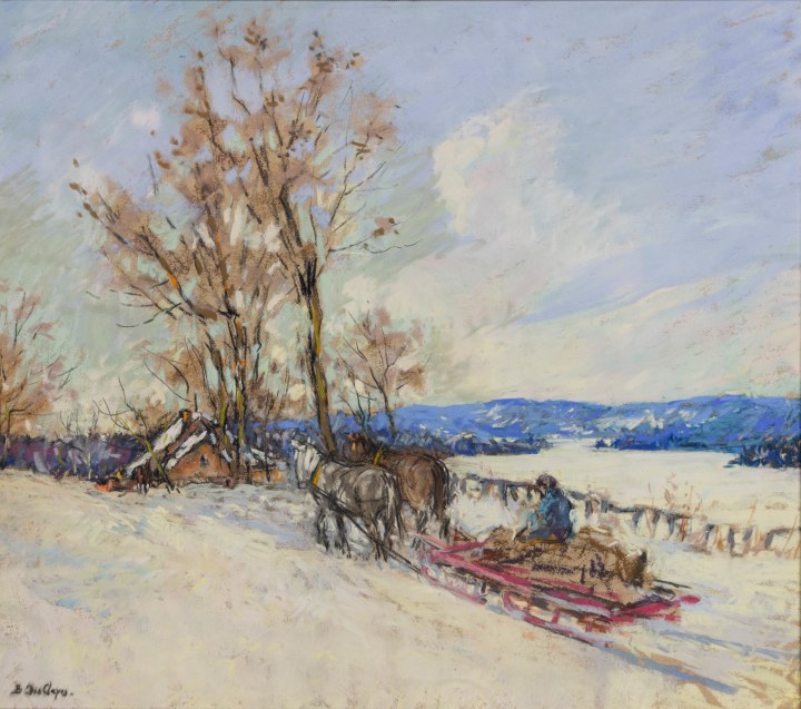 Berthe Des Clayes The Ottawa River on the Road to Carillon Pastel on board 14 1/2 x 12 1/2 in 36.8 x 31.8 cm