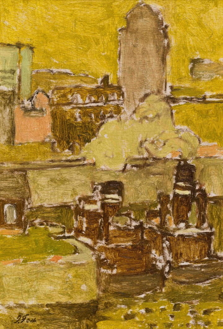 John Fox Montreal Harbour, 1962-63 Oil on panel 10 x 7 in 25.4 x 17.8 cm