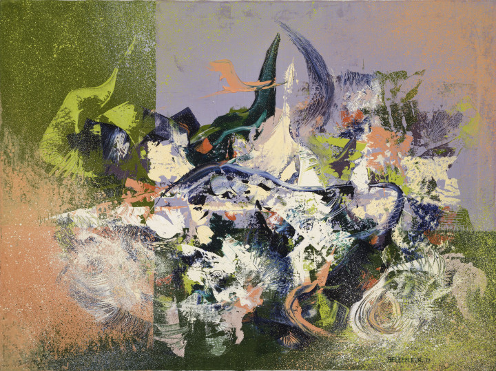 Léon Bellefleur Surf (Ressac), 1977 Oil on canvas 35 1/8 x 45 5/8 in 89 x 116 cm