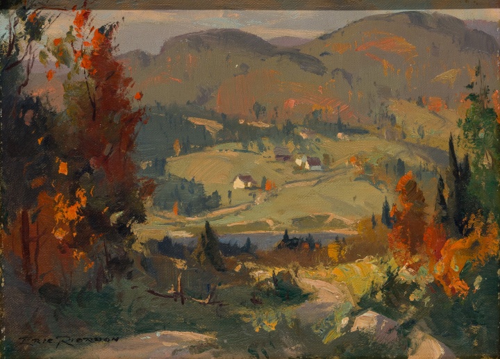 Eric Riordon Autumn Day, Laurentians, 1948 (September 29) Oil on canvas board 6 x 8 in 15.2 x 20.3 cm