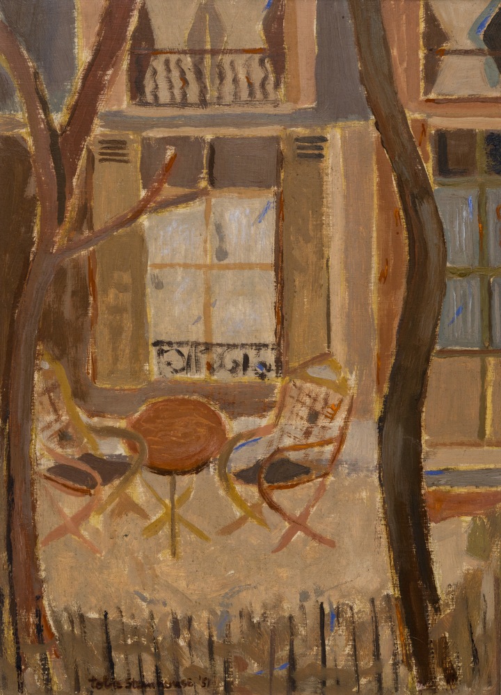 Tobie Steinhouse Avenue Denfert-Rochereau, Autumn, 1951 Oil on panel 12 1/8 x 9 1/4 in 30.7 x 23.5 cm