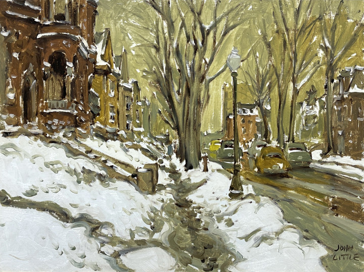 John Little Old McGregor Street, Montreal, 1965 (9 December) Oil on canvas board 12 x 16 in 30.5 x 40.6 cm