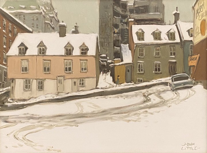John Little Parking Lot Rue O'Connell Quebec, 1968 Oil on canvas 12 x 16 in 30.5 x 40.6 cm