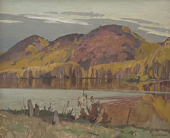 A.J. Casson Dark Day, Halfway Lake, 1959 Oil on panel 12 x 15 in 30.5 x 38.1 cm