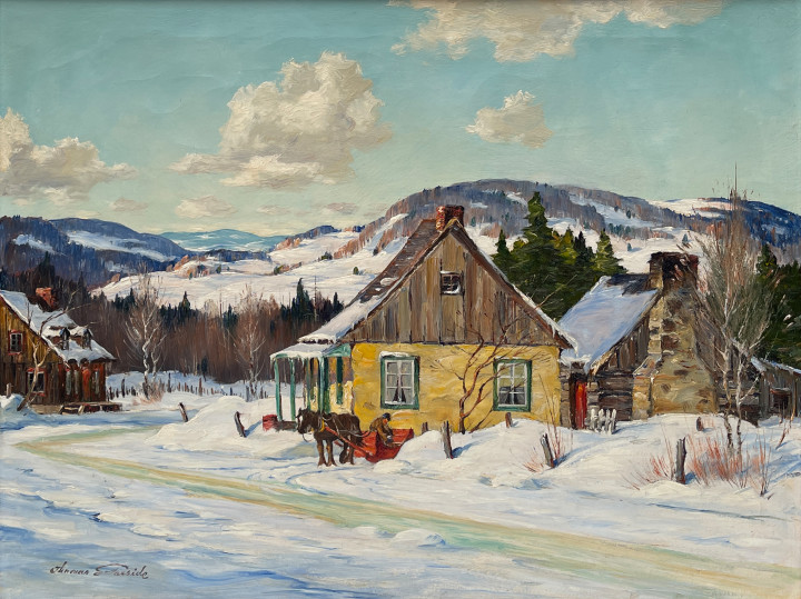 Thomas H. Garside The Yellow House, Murray Bay Country, P. Que Oil on canvas 20 x 26 50.8 x 66