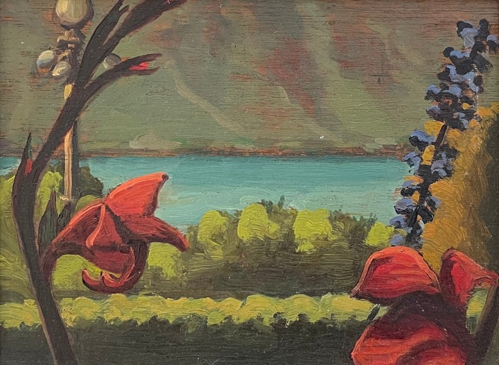 David R. Morrice Montreux (Switzerland), 1947 (July) Oil on panel 6 1/8 x 8 1/8 in 15.5 x 20.75 cm
