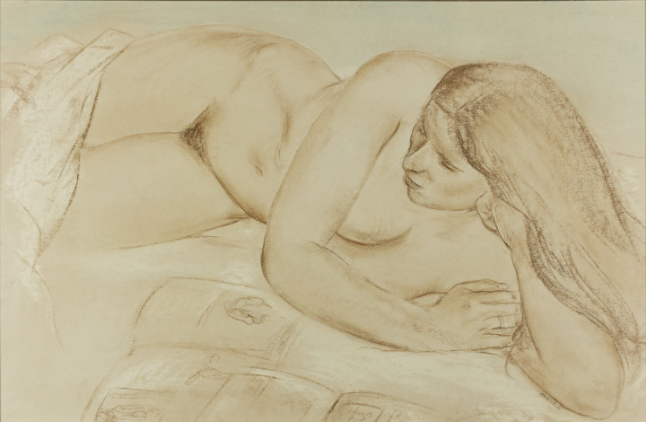 Louis Muhlstock [Nude] Pastel on paper 21 x 32 in 53.3 x 81.3 cm