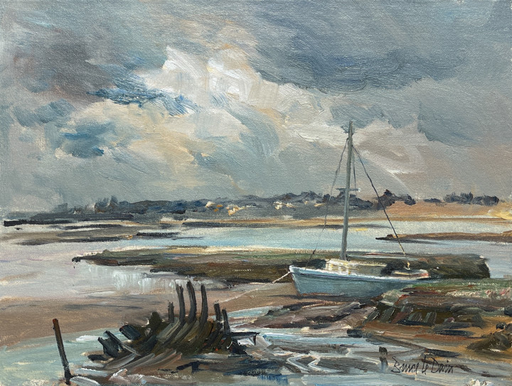 Bruce Le Dain Low Tide on the River Alde, Suffolk, England, 1990 Oil on panel 12 x 16 in 30.5 x 40.6 cm