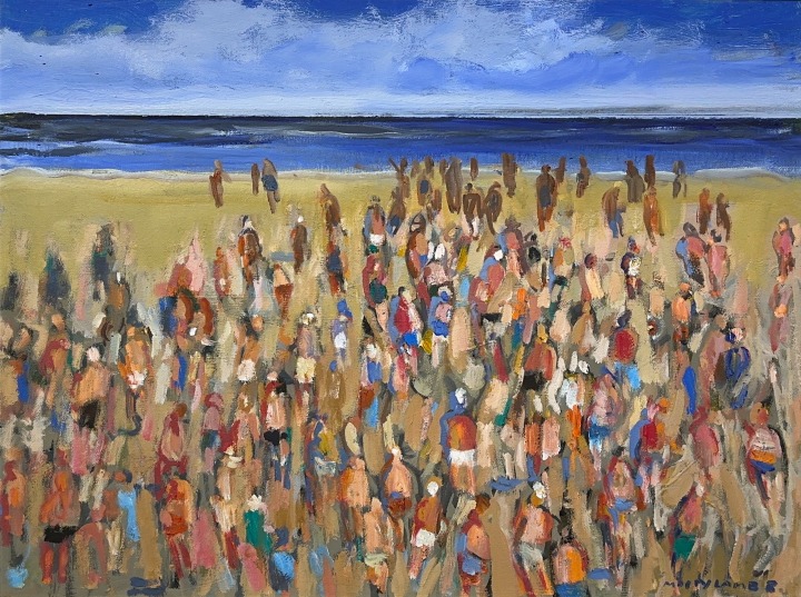 Molly Lamb Bobak Crowded Beach, 2000 Oil on canvas 18 x 24 in 45.7 x 61 cm