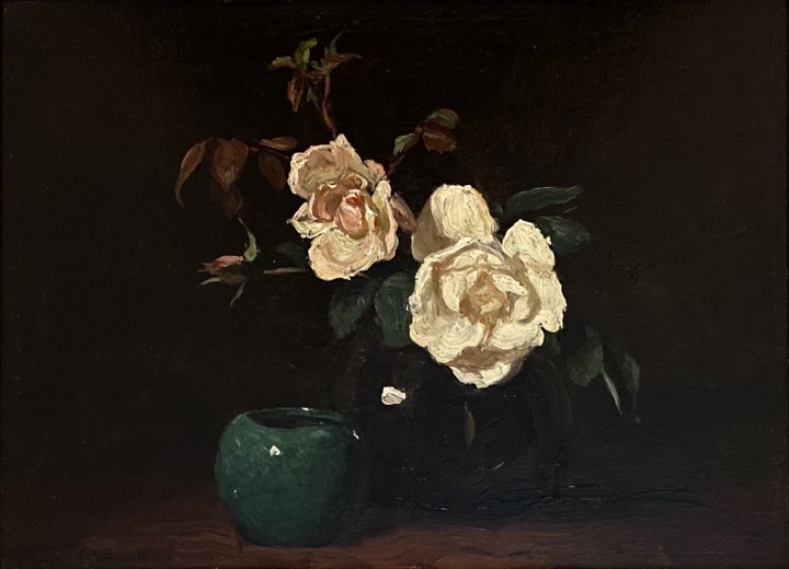 Frederick Simpson Coburn Still Life of Roses (with Malvina Scheepers), 1916 Oil on wood board 10 3/8 x 14 5/8 in 26.4 x 37.1 cm