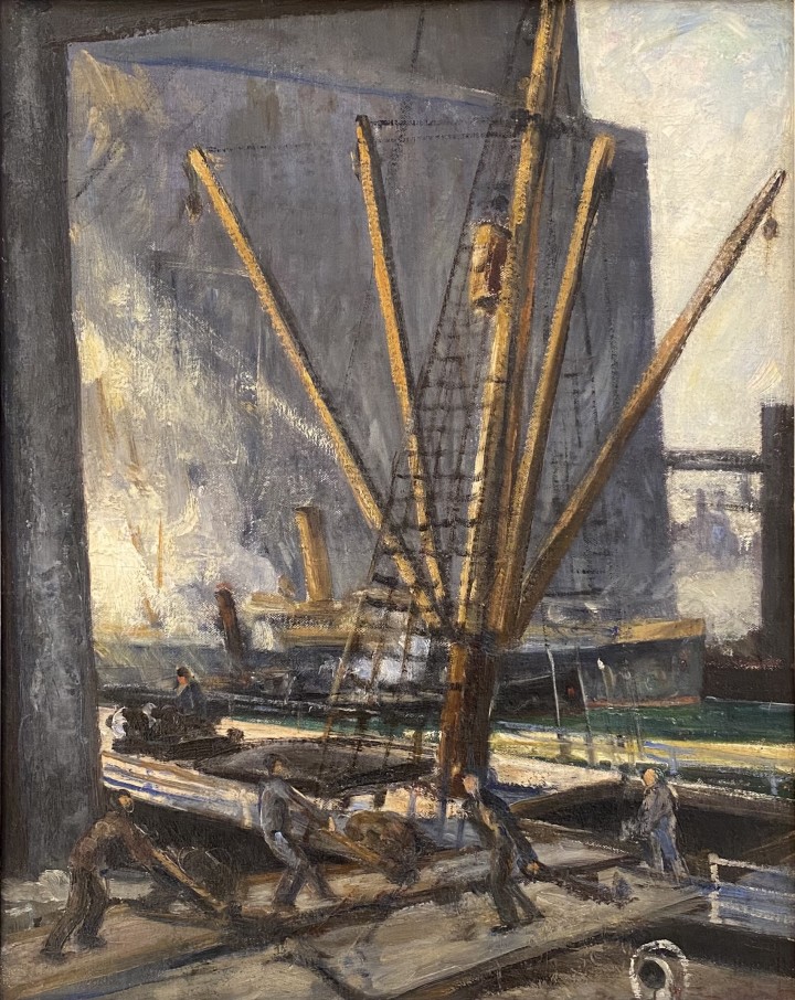 Adrien Hébert Port of Montreal, 1927 (circa) Oil on canvas 20 1/8 x 16 1/8 in 51.1 x 41 cm