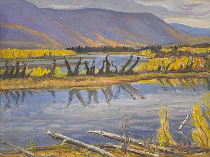 A.Y. Jackson Beaver Lake, Alaska Highway , 1964 Oil on canvas 25 x 33 1/4 in 63.5 x 84.5 cm