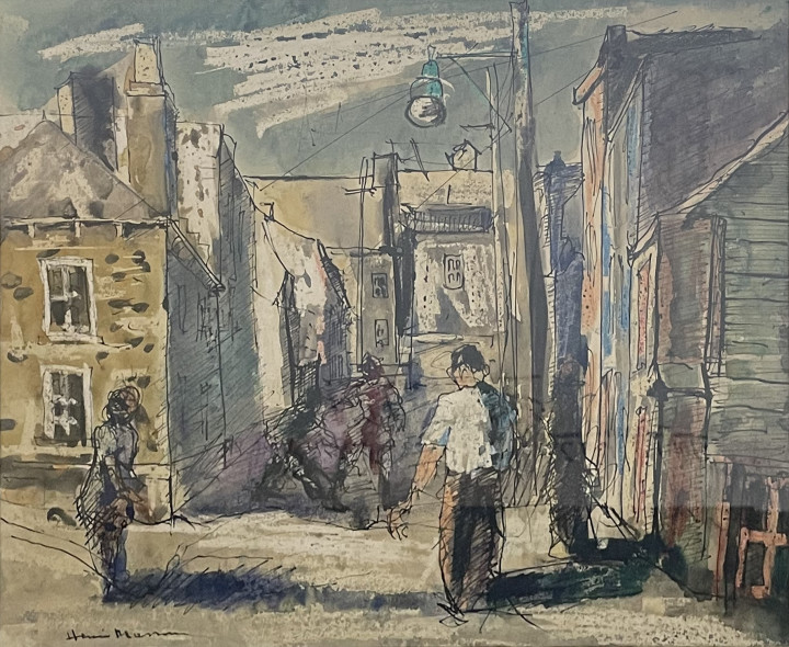 Henri L. Masson Rue de Québec Watercolour 14 x 17 in 35.6 x 43.2 cm