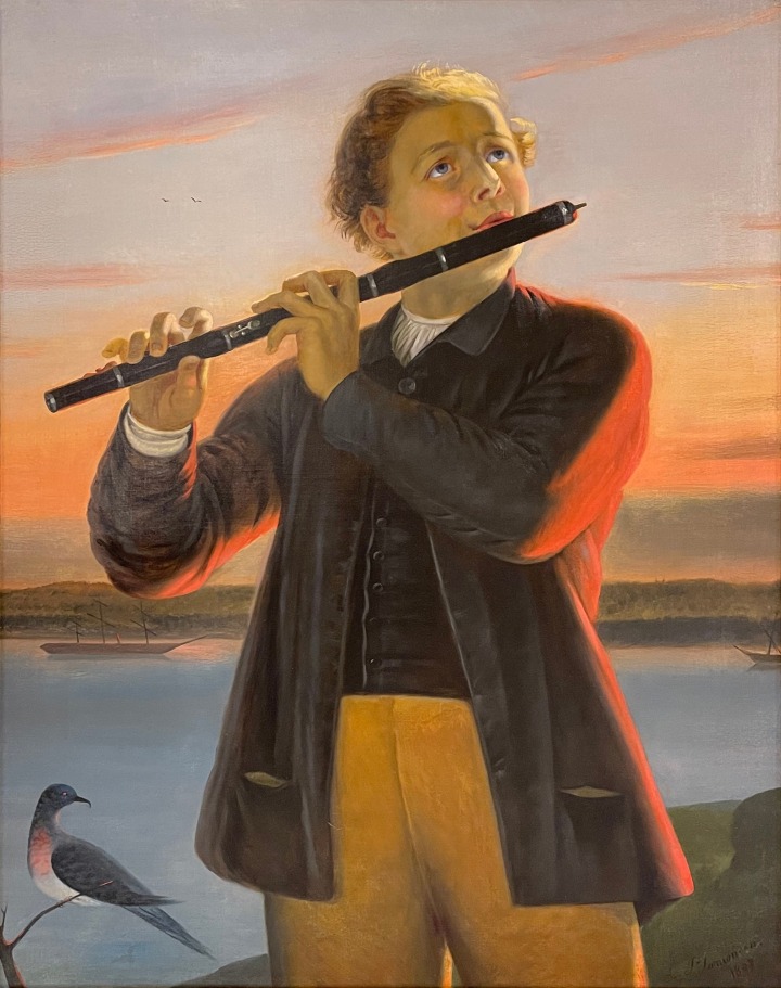 Antoine Plamondon Le flûtiste (The Flute Player), 1868 Oil on canvas 42 1/4 x 33 1/2 in 107.3 x 85.1 cm