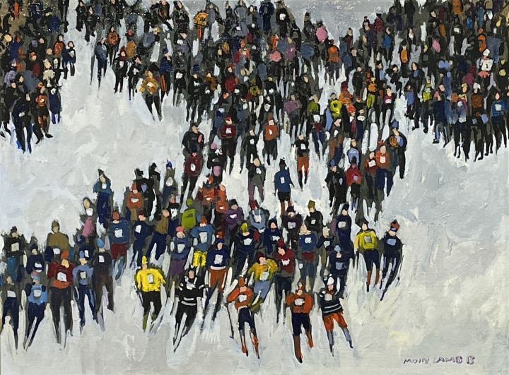 Molly Lamb Bobak Cross Country Race (2), 1985 Oil on panel 12 x 16 in 30.5 x 40.6 cm