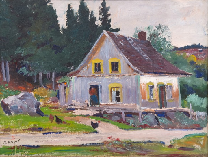 Robert Pilot The Old House, Anse St. Jean Saguenay Oil on panel 12 x 16 1/2 in 30.5 x 41.9 cm